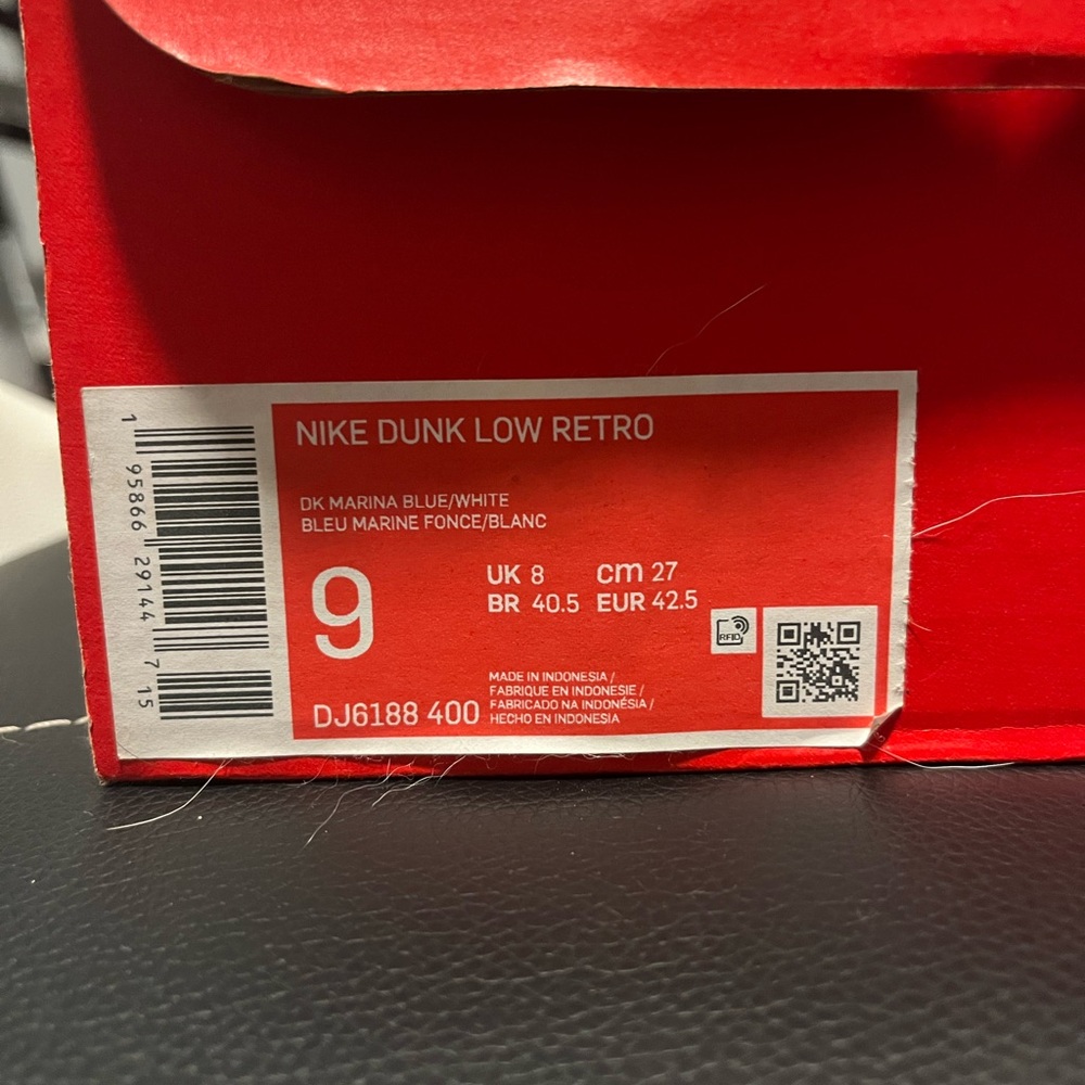 Nike Dunk Low Dark Marina Blue Size 9 Mens - Picture 9 of 10